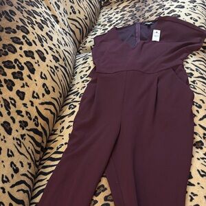 Express Deep Burgundy Jumpsuit